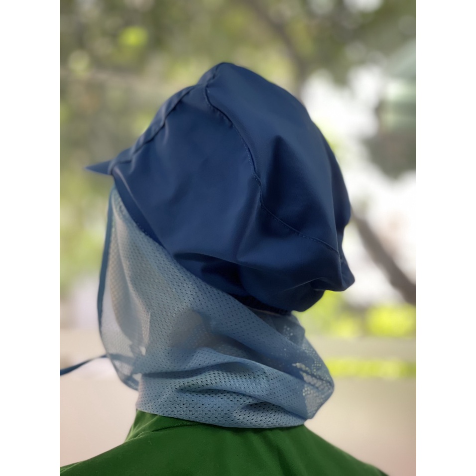 Nón Phòng Sạch Có Lưới Dài _ Hình Chụp Thật