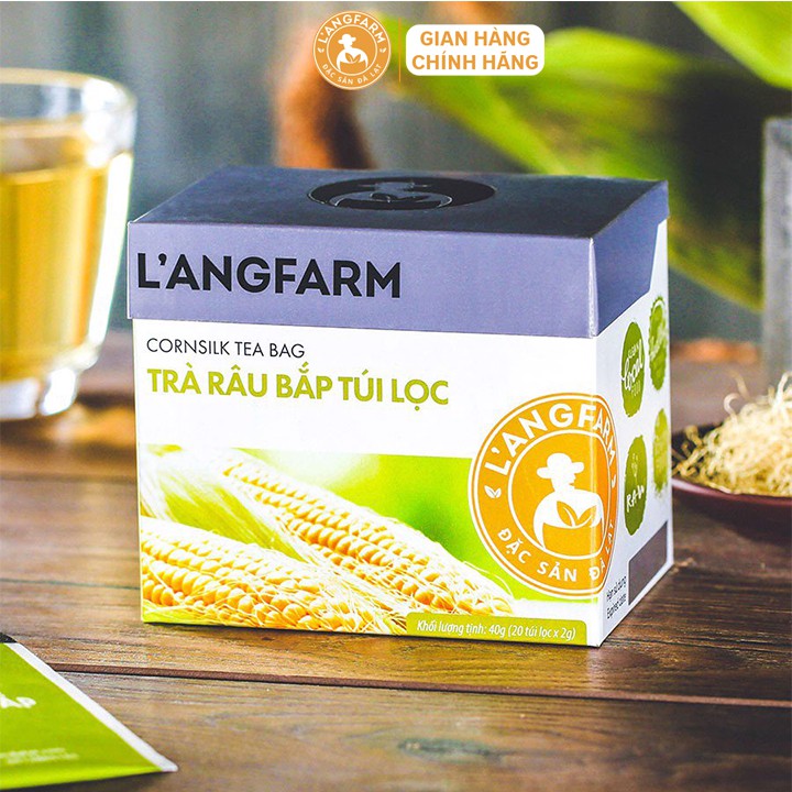 Trà râu bắp túi lọc L'angfarm hộp 20 tép Được chế biến từ nguyên liệu tự nhiên, hương vị thơm ngon.