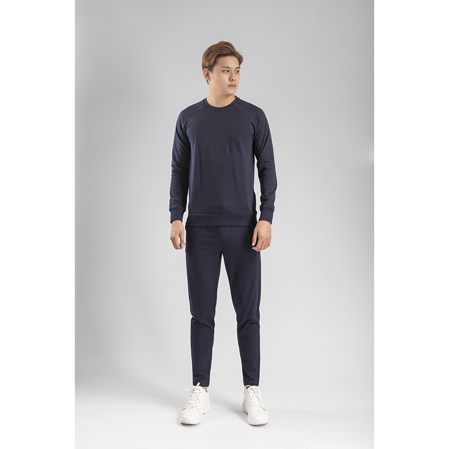 Bộ đồ thu đông Aristino ALH001W8 Cổ tròn dáng Slim fit màu xanh tím than 45