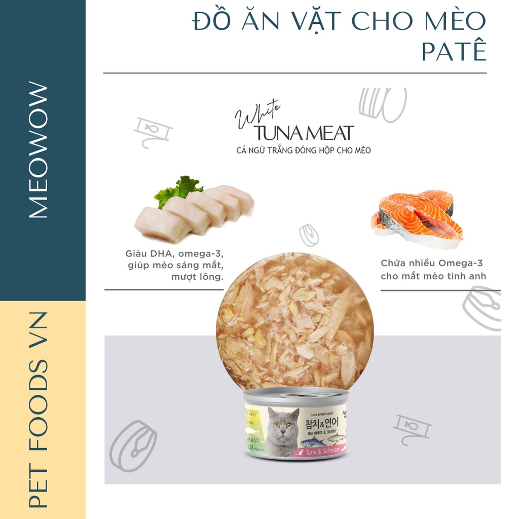 Pate cho mèo MEOWOW 80g vị Cá Ngừ Trắng