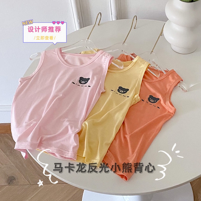 [Babycat] Hàng Có Sẵn Áo Lót Cotton Nguyên Chất Thân Thiện Với Da Thấm Mồ Hôi Phong Cách Nhật Bản Hàn Quốc Mùa Hè Cho Bé Trai Bé Gái