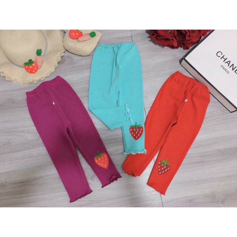 combo 5 quần legging thêu, vải len tăm dày dặn, mềm