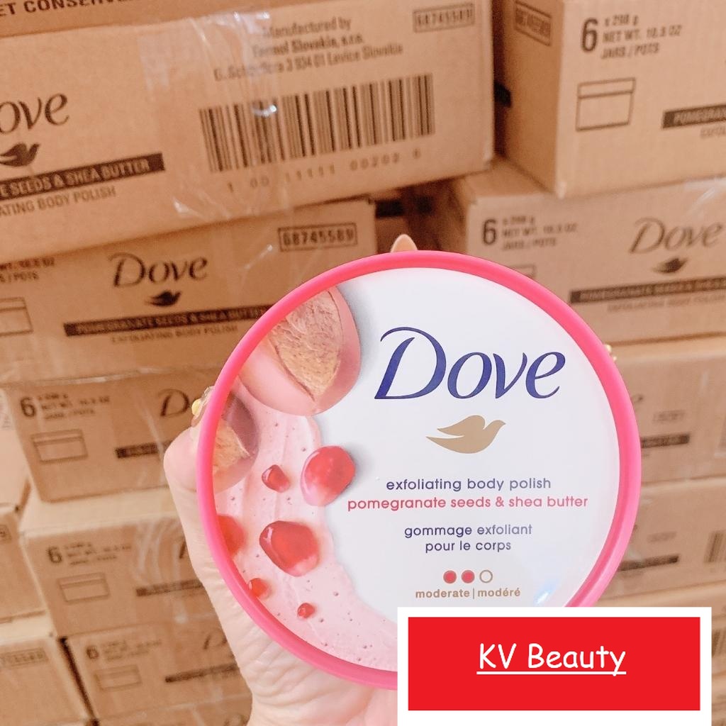 Kem tẩy da chết Dove hũ lớn 298g Bản Mỹ Tẩy da chết toàn thân Dove Exfoliating Body Polish - Xuất xứ Mỹ