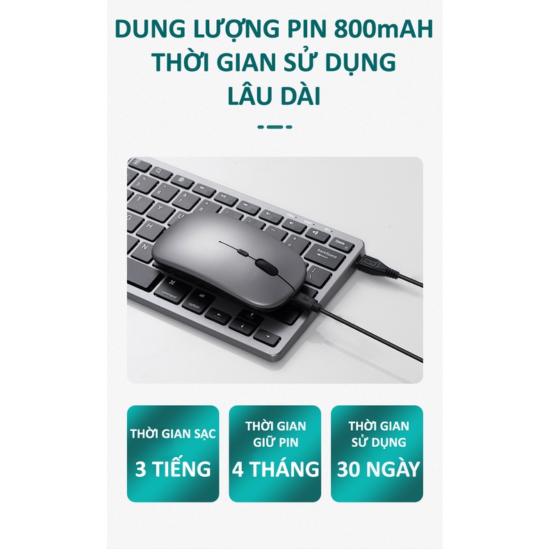 Bộ bàn phím và chuột không dây KB-178 GOIIOG kết nối BLUETOOTH - CHIP USB 2.4GHz siêu mỏng, nhỏ gọn không gây tiếng - VL