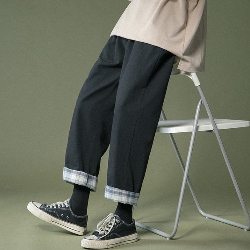 Quần kaki Baggy Nam Nữ KAKI Ống Suông Unisex - Kiểu quần kaki đen và trắng đục hot 2021 ་