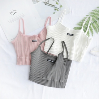 Áo hai dây thêu chữ thời trang nữ tính