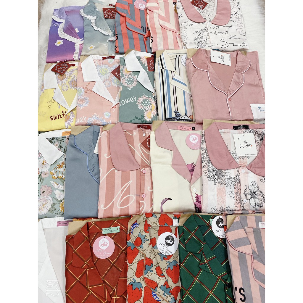 Bộ đồ ngủ Pijama đồ bộ lụa tay dài hoạ tiết satin siêu hot | BigBuy360 - bigbuy360.vn