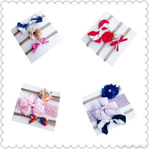 Set 3 Băng Đô Nơ Đính Ngọc Trai Xinh Xắn Cho Bé Gái