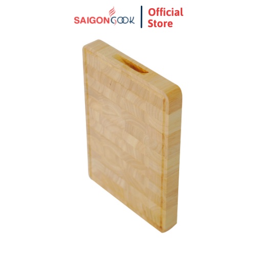 Thớt Saigoncook hình chữ nhật gỗ cao su cao cấp 350*250*30mm