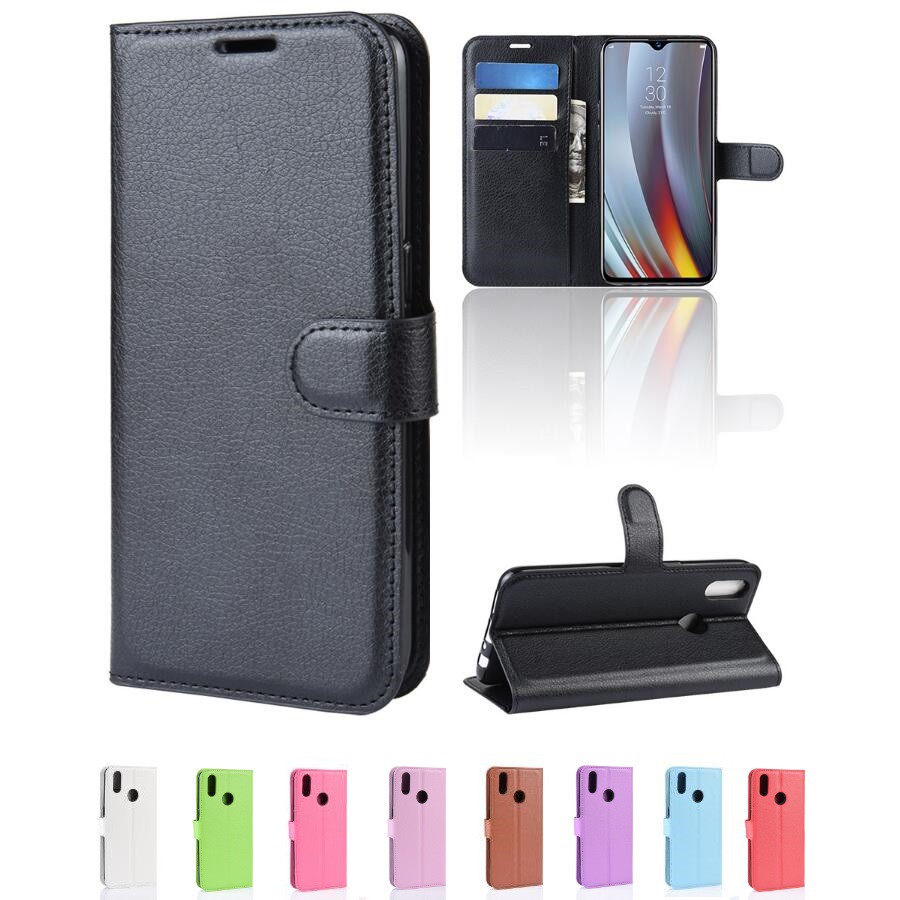 Vỏ Bao Da Điện Thoại Pu Phối Silicon Tích Hợp Ví Nắp Lật Tiện Dụng Dành Cho Xiaomi Redmi Note 6 Pro 6a S2 Go Đứng