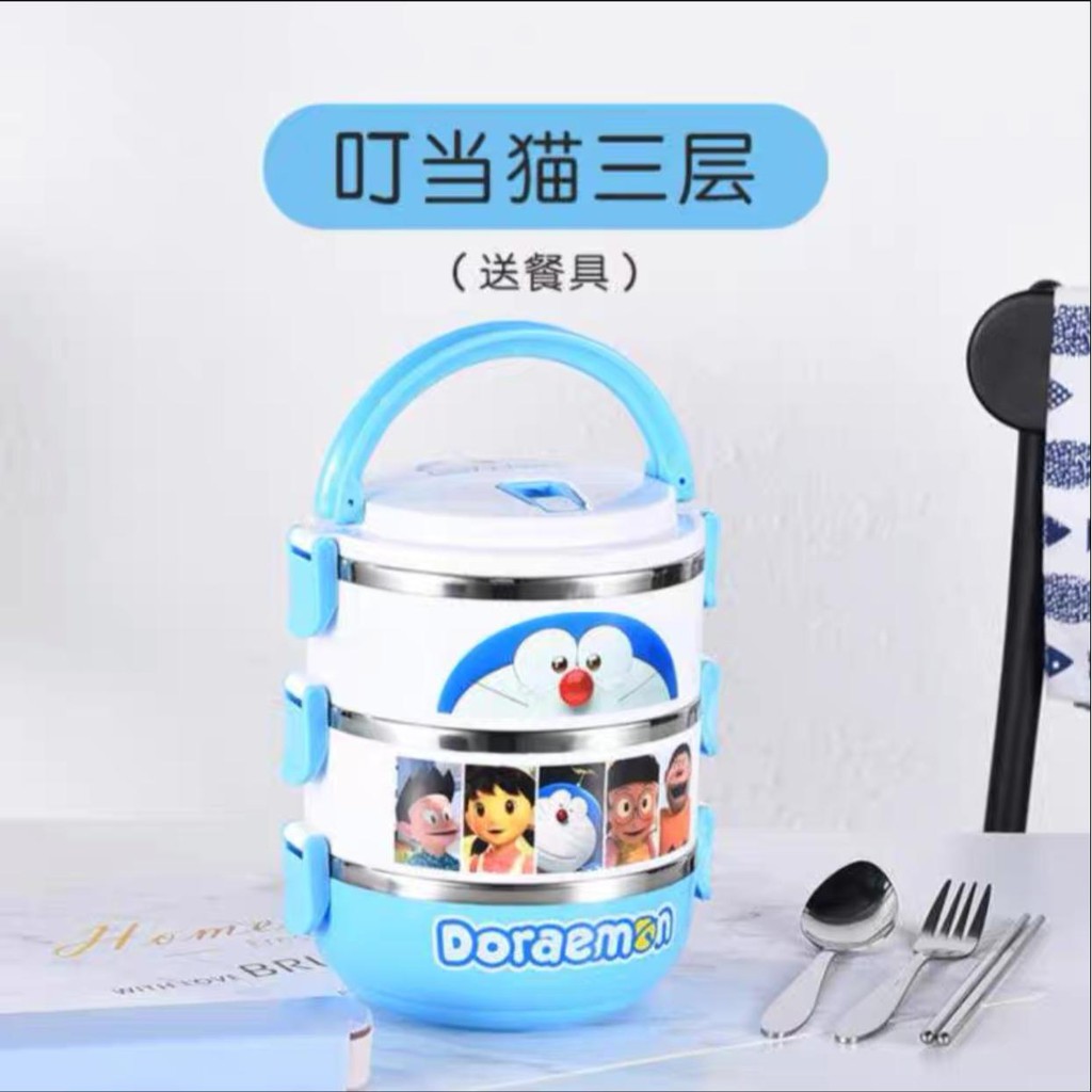 Dễ Thương Bộ 3 / 4 Tầng Xếp Chồng Lên Nhau Bằng Thép Không Gỉ Hình Mèo Hello Kitty Doraemon Cho Xe Hơi