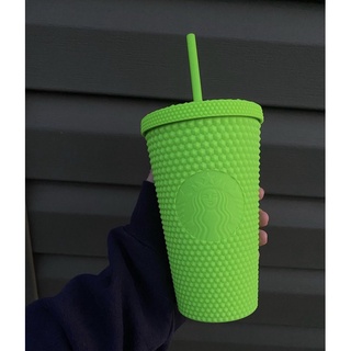   STARBUCKS US  - LY NHỰA NEON GREEN STUDDED COLD CUP 16OZ 