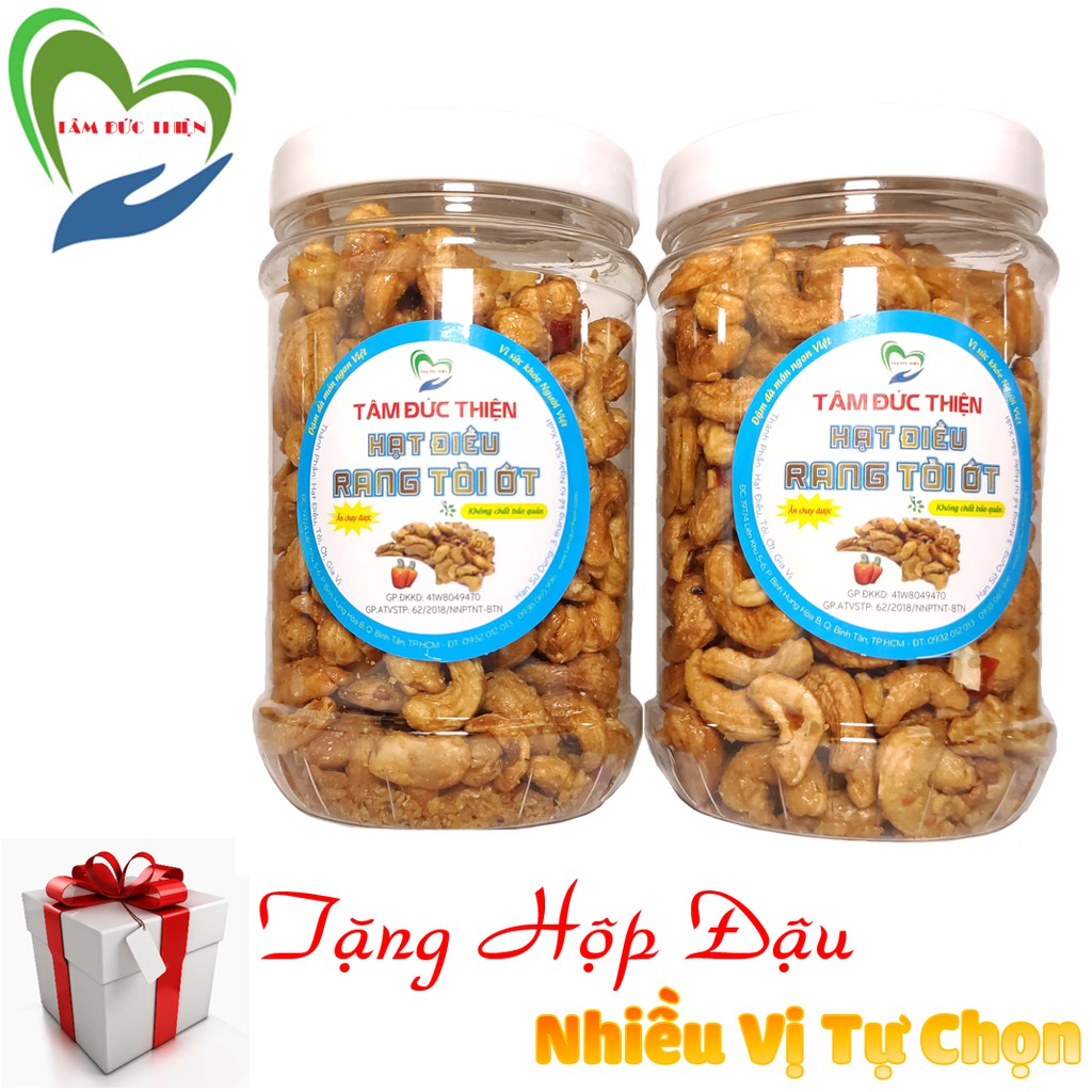 [Tặng Hộp Đậu]Combo Nửa KG Hạt Điều Rang Tỏi Ớt[Nguyên Liệu Sạch]Tâm Đức Thiện(2 x 250GR) | BigBuy360 - bigbuy360.vn