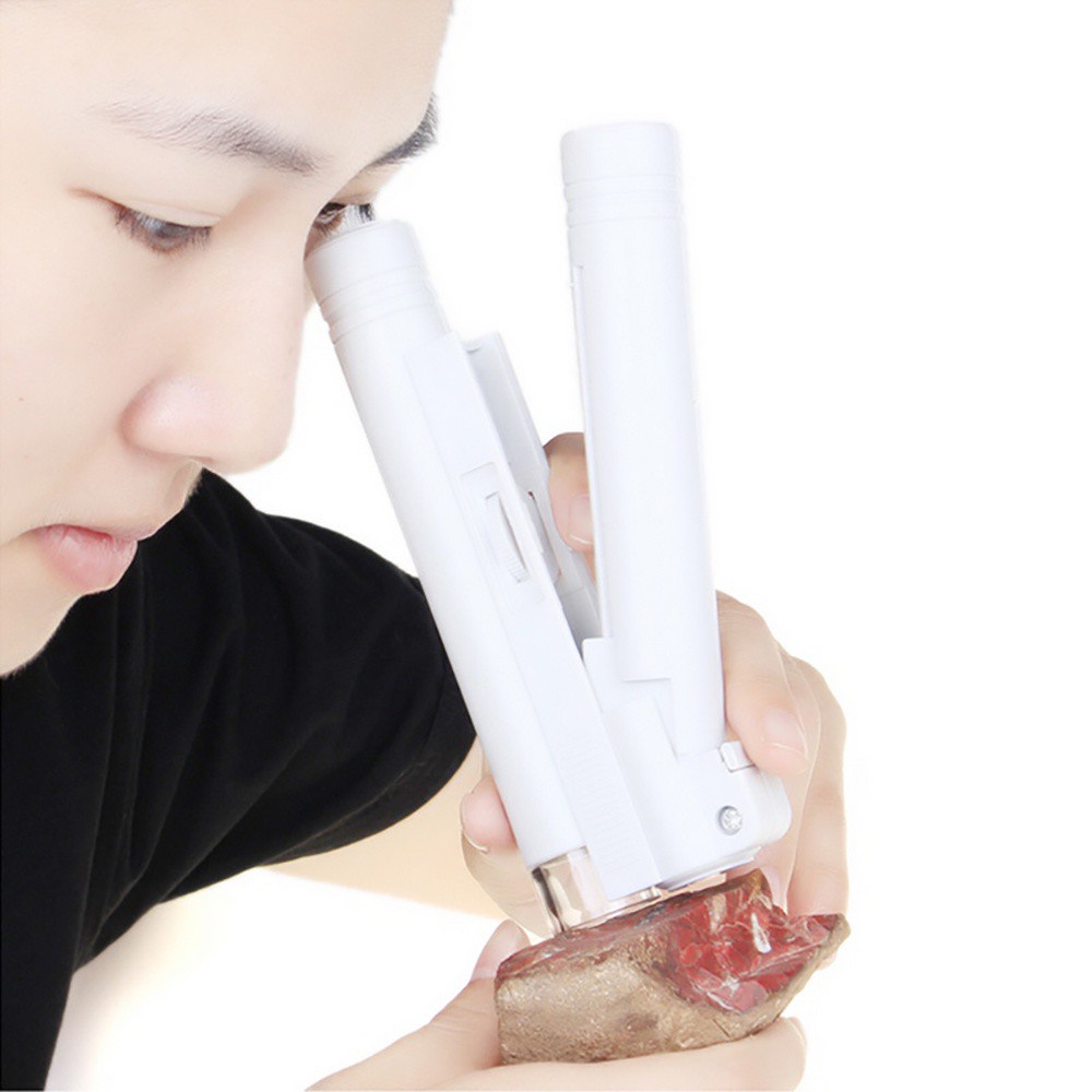 Kính hiển vi bỏ túi nhỏ gọn phóng đại gấp 40 / 80 / 100 lần có đèn led tiện lợi