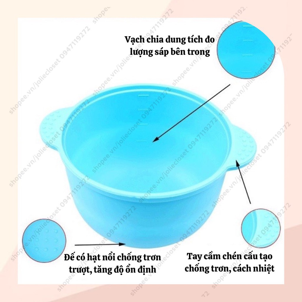 Chén silicon nấu sáp wax lông chịu nhiệt cao, chén nấu sáp chống dính silicon làm sạch dễ dàng