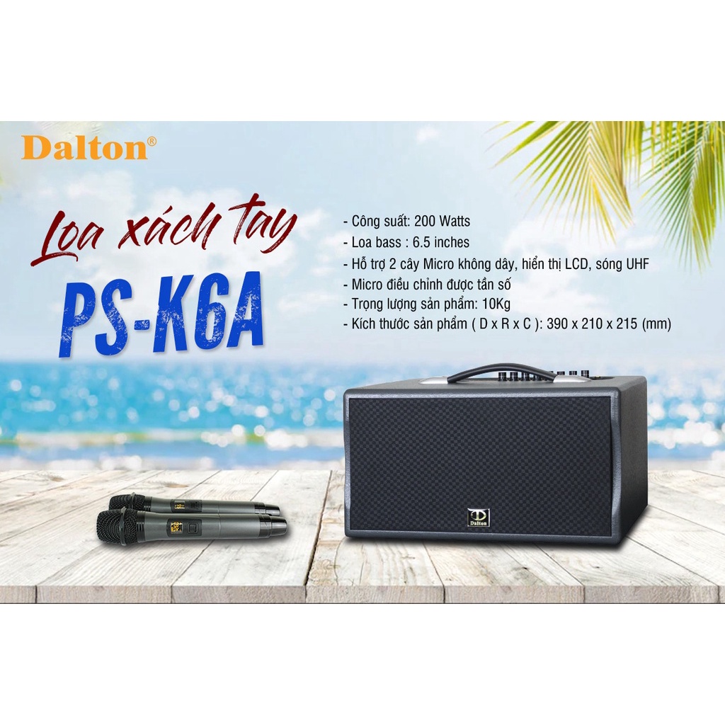 Loa karaoke Dalton PS-K6A, Công suất 200W, Hàng chính hãng