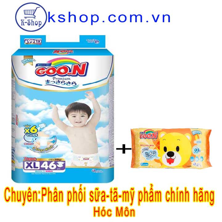 Tã Dán GooN Premium size XL46 miếng cho bé 12 - 20kg