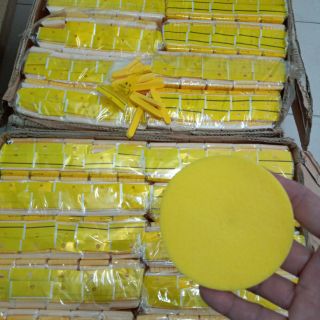 1 bịch mút nở( bọt biển) gồm 240 miếng, giá 245.000 đồng, sản phẩm được sử dụng thường xuyên trong spa và viện thẩm mỹ.