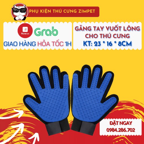 Găng tay lấy lông rụng, massage và vệ sinh lông chó mèo