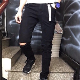 Quần Jeans Nam Đen Rách Thiết Kế Đẹp Mắt Trẻ Trung Hợp Thời Trang Nhất 2020 T20