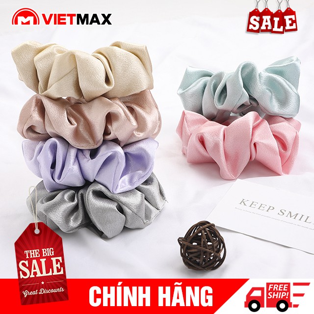 [GIÁ BẢN SỈ] Dây Cột Tóc Vải Scrunchies - Dây Buộc Tóc Vải Phi Bóng Trơn Nhiều Màu Thời Trang