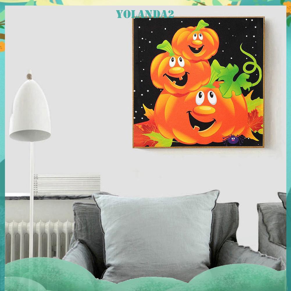 Tranh Đính Đá 5d Tự Làm Hình Bí Ngô Halloween