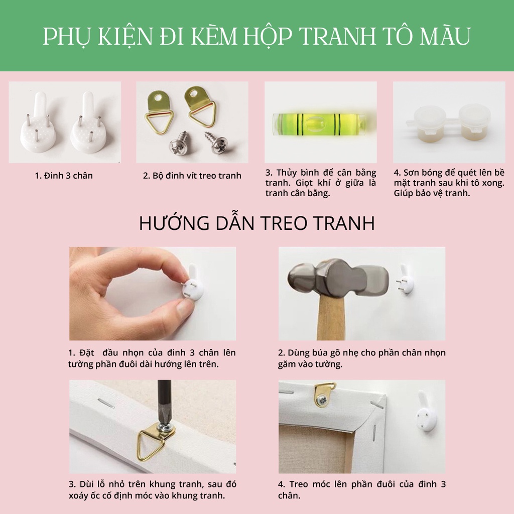 ✅Tranh tô màu theo số - Hoa rực rỡ đã căng khung 40x50cm