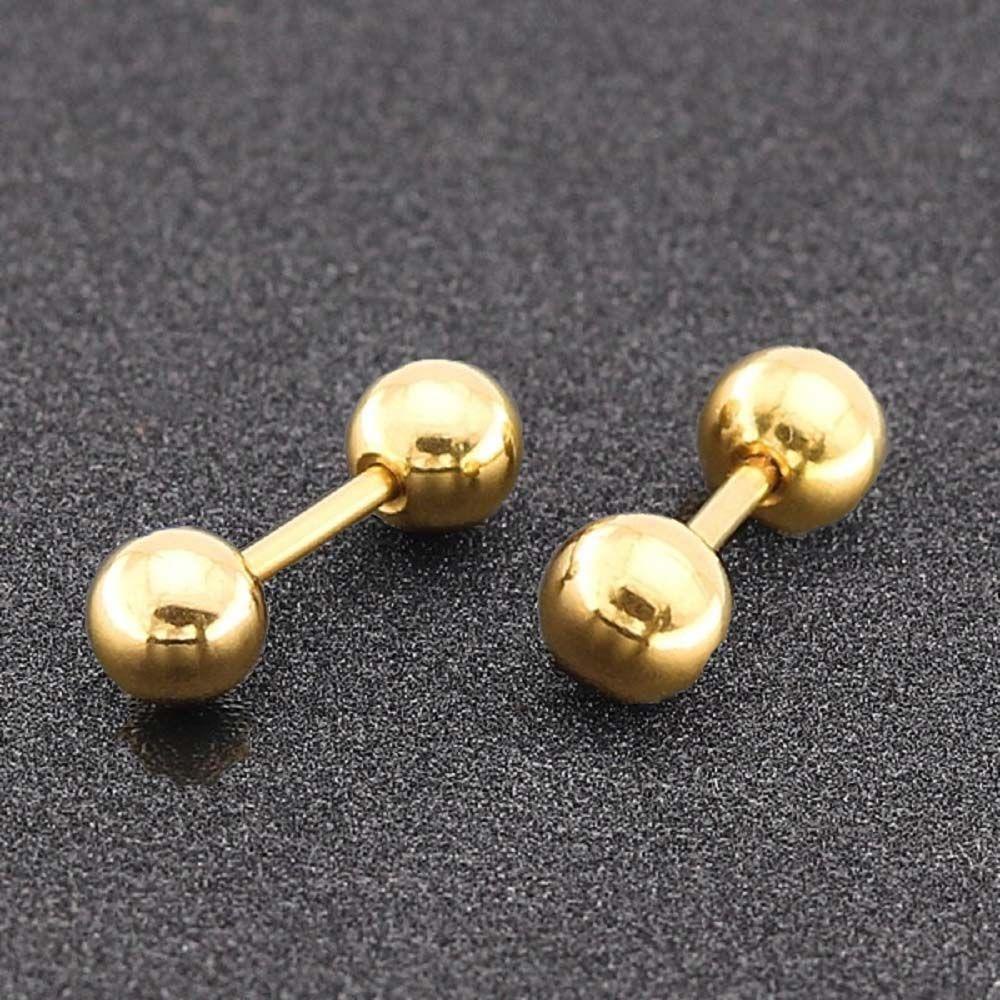 Khuyên Tai Thời Trang Hình Quả Bóng Bằng Thép Không Gỉ Nhiều Màu Sắc Unisex