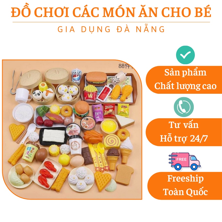 Đồ chơi 88 món ăn cho bé  CAO CẤP  set đồ chơi 88 chi tiết cho bé thỏa sức chơi đồ hàng, nấu ăn