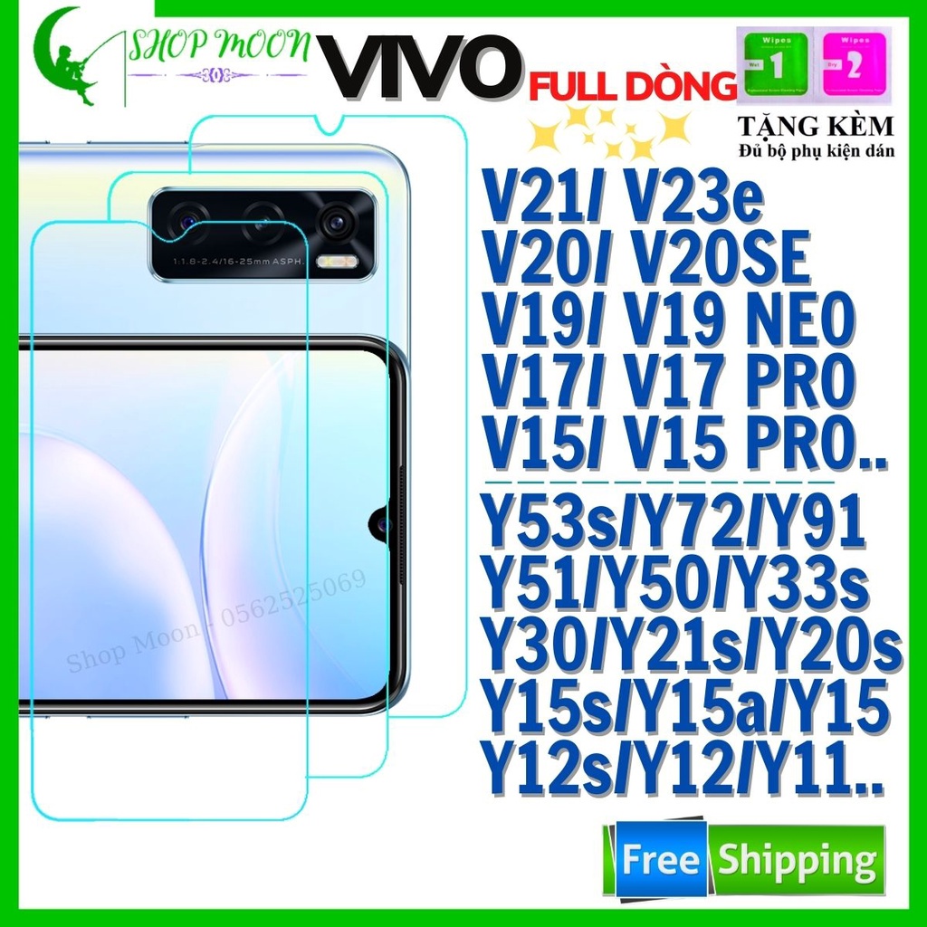 Kính Cường Lực TRONG SUỐT VIVO Y1s/Y11/Y12/Y15a/Y15s/Y12s/Y20s/Y21s/Y30/Y33s/Y50/Y51/Y53s/Y72/V15/V17/V19/V20/V21/V23E