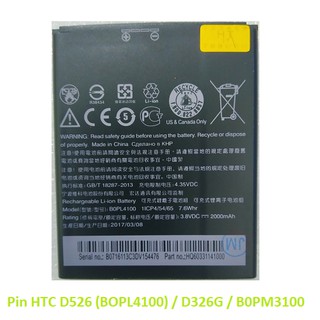 Pin điện thoại htc d526 / d326g / b0pm3100 / bopl4100