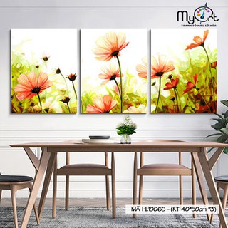 Bộ tranh sơn dầu số hóa tự tô màu DIY 3 bức - Mã HL1006S Hoa đồng nội Sao nhái