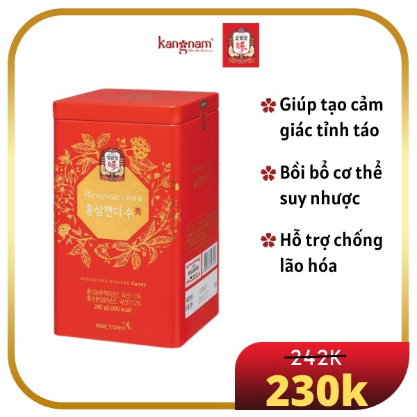 Kẹo Hồng Sâm Có Đường KGC Cheong Kwan Chang Renesse 240G