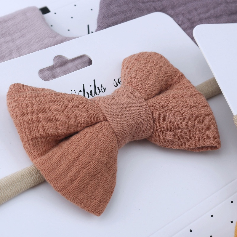 Yếm Ăn Thấm Hút Tốt Đính Nơ + Băng Đô Xinh Xắn Cho Bé Gái Sơ Sinh