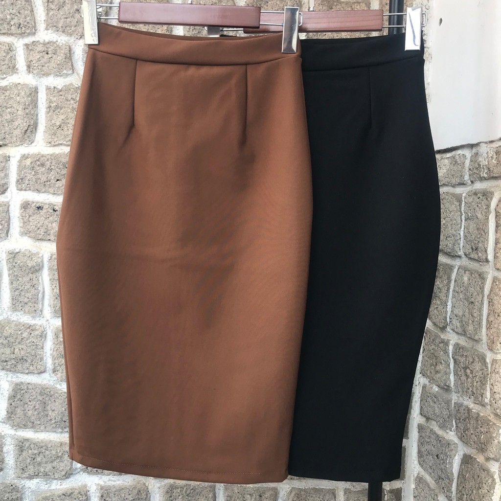 Chân váy công sở dài bigsize xẻ sau màu đen dài 63cm [size từ 48-85kg] | BigBuy360 - bigbuy360.vn