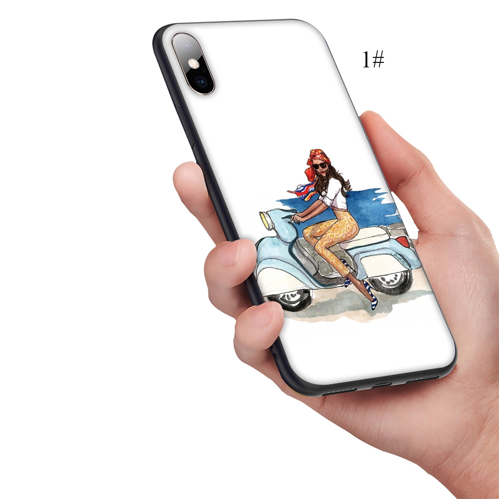 Ốp điện thoại TPU mềm in hình cô gái hoạt hình trên bãi biển cho iPhone 5/5s/SE/6/6+/6s+/7/7+/8/8+/X/Xs Max/XR
