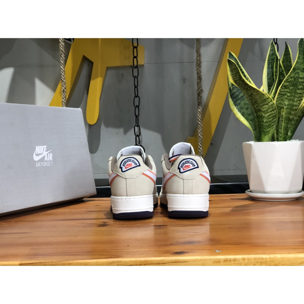 Giày Sneaker Af1 Low Da Lộn Xám, Be Hàng Cao Cấp Fullbox, Giày thể thao nam nữ af1 da lộn cực mịn, lót trần bông.