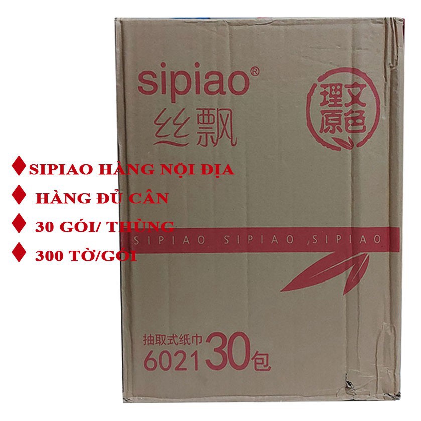 Giấy Ăn Gấu Trúc Sipiao loại 300 tờ 1 bịch - Khăn giấy Gấu Trúc Sipao (thùng)