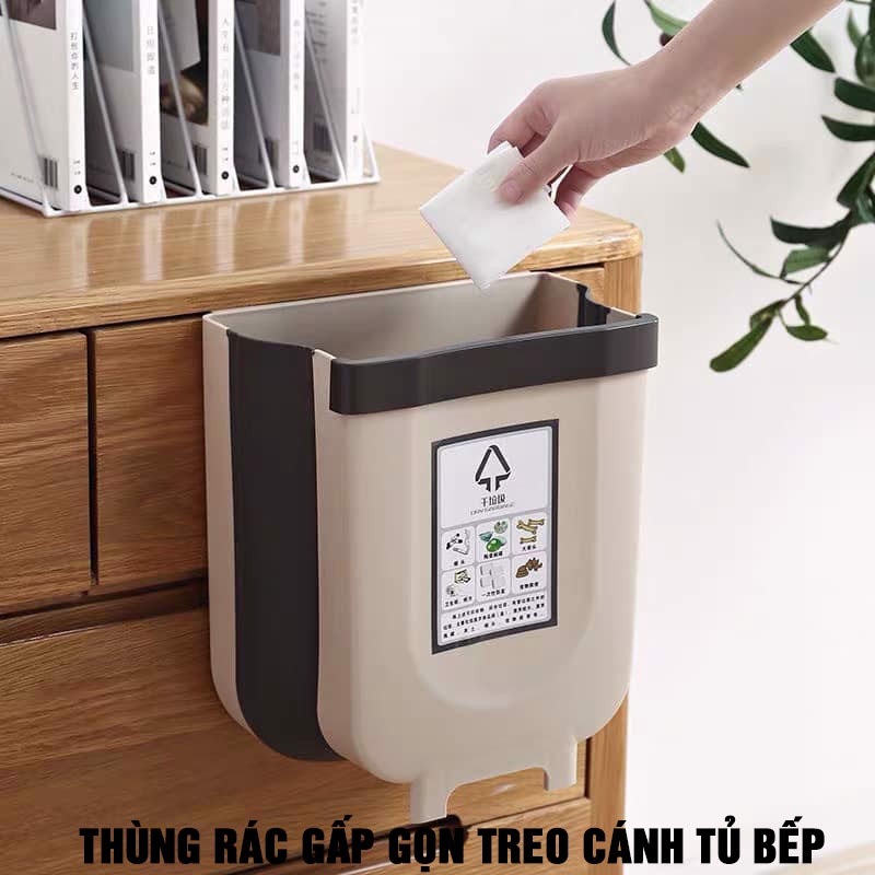 Thùng Rác Gấp Gọn Thùng Đựng Rác Thông Minh Treo Tủ Bếp, chất liệu nhựa ABS siêu bền