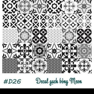 Decal gạch bông meon set 30 ô khổ 20×20