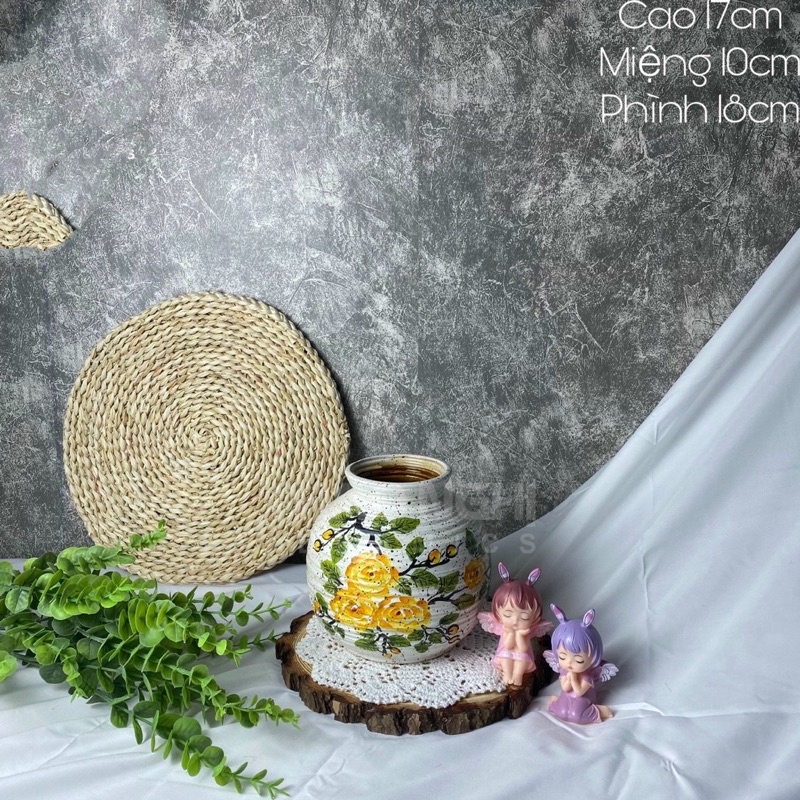 VÒ TRÒN VẼ TAY HOẠ TIẾT - GỐM BÁT TRÀNG - ANVY CERAMICS