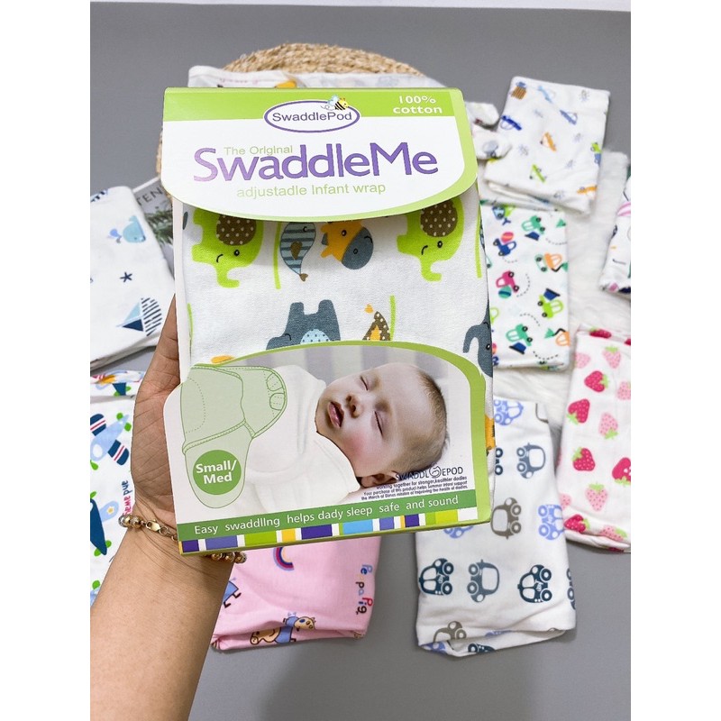 Ủ KÉN ⚡️FREESHIP⚡️ Ủ Kén Sơ Sinh Swaddle Me Summer 100% Cotton Cho Bé