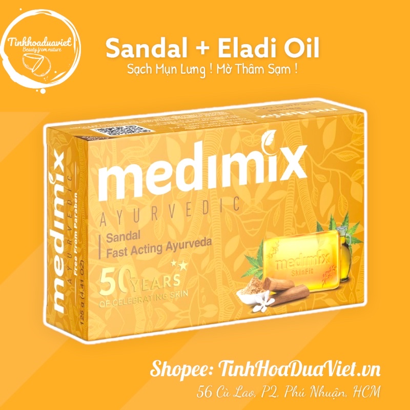 Xà Bông Medimix đàn hương trắng da sạch mụn - Xà Phòng Medimix  thảo mộc xử mụn lưng, mụn bọc mụn mủ viêm chân lông