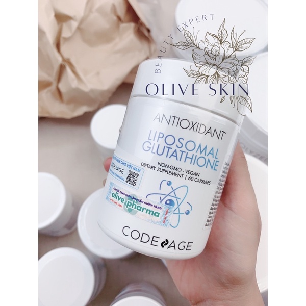 [TEM CHÍNH HÃNG CODEAGE] Viên uống TRẮNG DA Codeage LIPOSOMAL GLUTATHIONE 60 viên