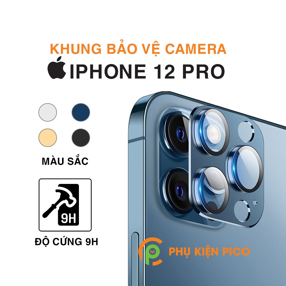 Khung nhôm bảo vệ camera Iphone 12 Pro kèm kính cường lực, chống trầy xước, va đập - Dán camera Iphone 12 Pro