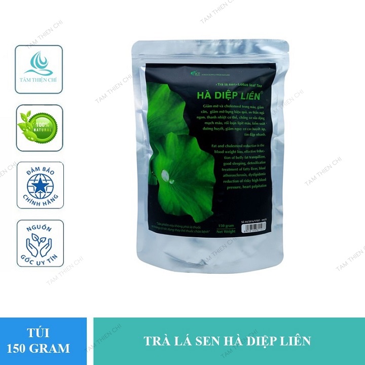 Thực phẩm bảo vệ sức khỏe Lá sen tươi sấy khô KT làm trà túi 150gram