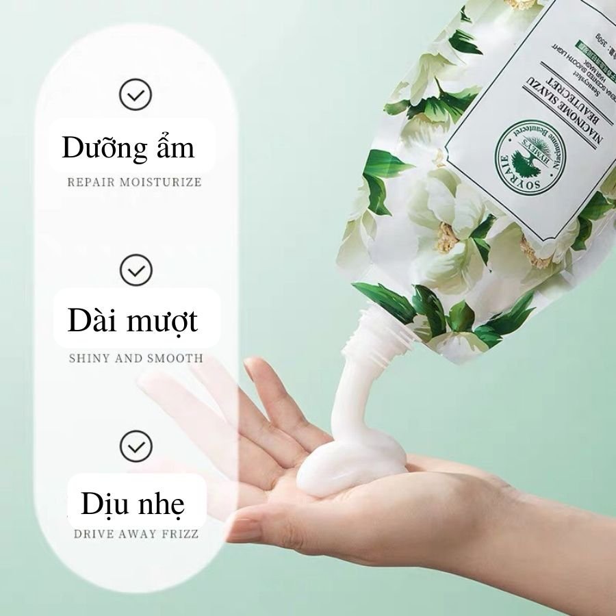 Ủ tóc chiết xuất hoa trà chăm sóc tóc hư tổn giúp tóc không xơ rối bóng mượt chắc khỏe Zu Cosmetics 350g