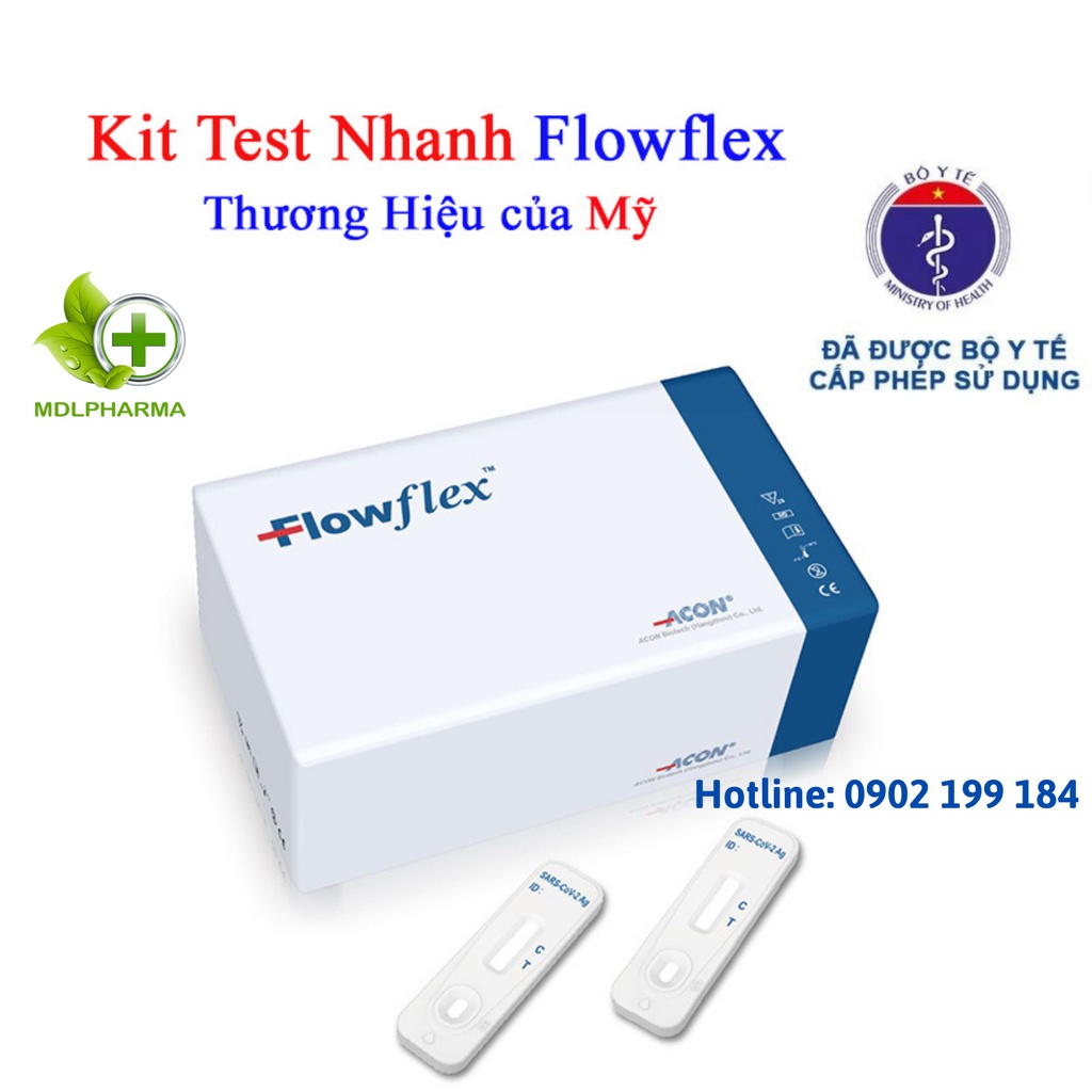 Bộ kit test nhanh covid-19. que test nhanh Flowflex Antigen Rapid kháng nguyên chính hãng Công Nghệ Mỹ