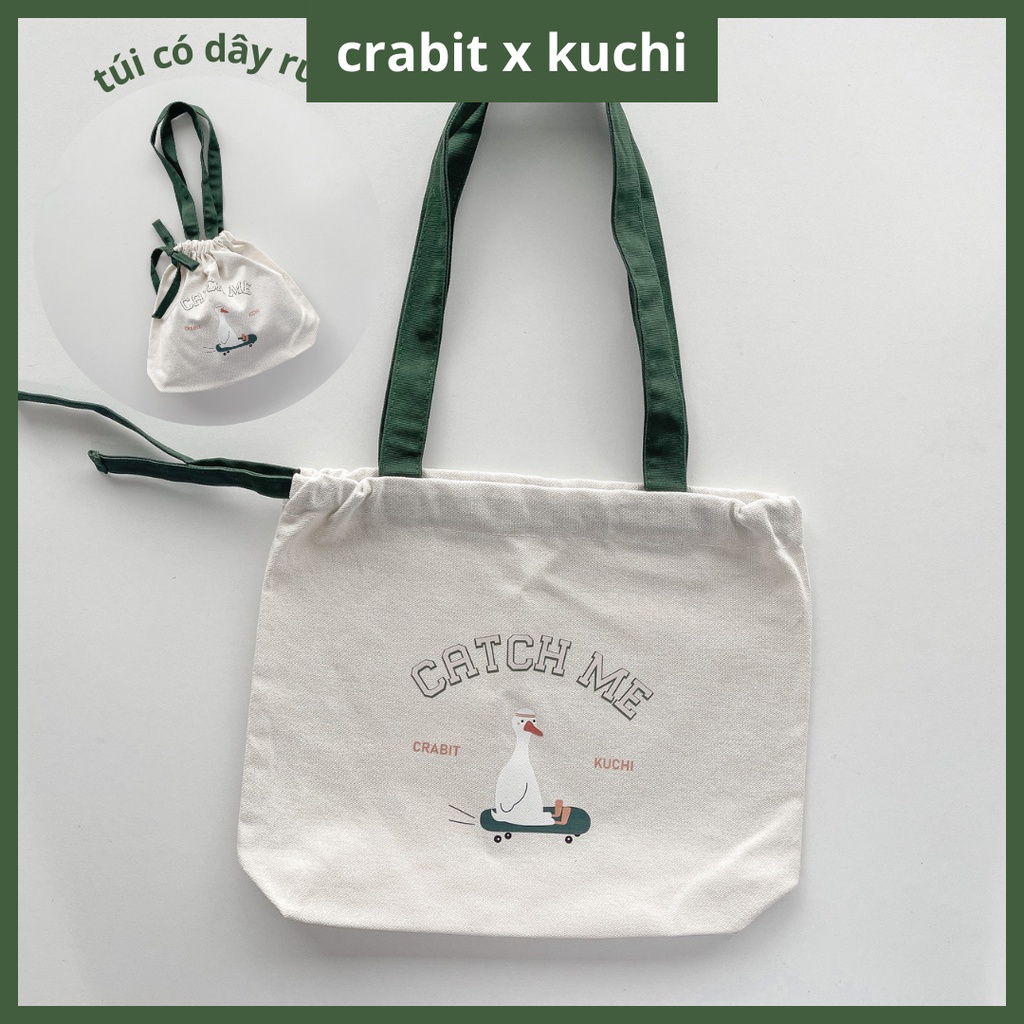 Túi tote canvas Crabit in hình basic