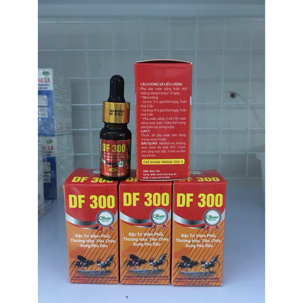 DF300 flodoxy viêm phổi, sưng phù đầu ở gà, chim